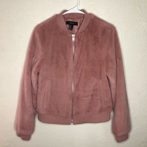 Pink Faux Fur Bomber